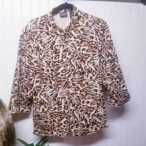 Chico’s Size 3 (16) 3 Button Animal Print Blazer